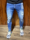 Calca jeans destroid city denim moda masculino