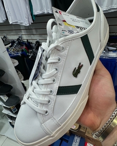 Tênis Lacoste Sideline Leather Branco e verde