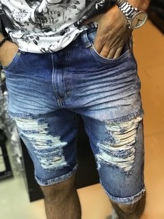 Bermuda jean com elastano metal carbono - comprar online