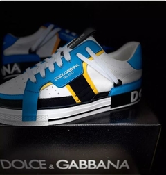 Tênis Dolce & Cabbana Portofino Milano - branco com azul. na internet