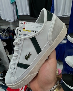 Tênis Lacoste Sideline Leather Branco e verde - comprar online