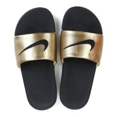 Sandália Nike Kawa Slide Masculina - Preto e Dourado - comprar online