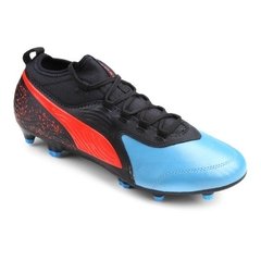 Chuteira Campo Puma One 19.3 FG - Azul e Preto