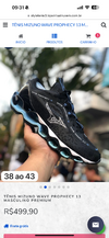 Tênis Mizuno Wave Prophecy 13 Masculino PREMIUM PRETO E AZUL