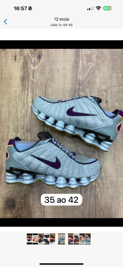 TENIS NIKE SHOX 12 MOLAS IMPORTADO VIETNAN BEGE E ROXO