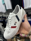 Tênis Lacoste Sideline Leather Branco e azul