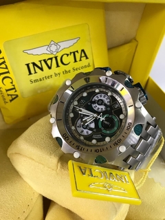 RELÓGIO INVICTA RESERVE VENOM HYBRID SWISS- PRATA/VERDE