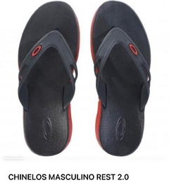 CHINELO OAKLEY REST 2.0 MASCULINO- PRETO/VERMELHO - comprar online