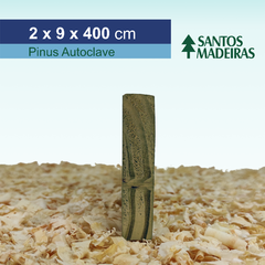 Tábua de Pinus Tratado (Autoclave) Com Nó 2 x 9 x 400 cm - comprar online