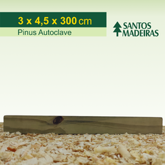 Ripa de Pinus Tratado (Autoclave) Com Nó 3 x 4,5 x 300 cm - Santos Madeiras