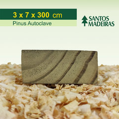 Ripa de Pinus Tratado (Autoclave) Com Nó 3 x 7 x 300 cm - Santos Madeiras