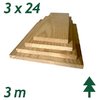 Tábua de Pinus Tratado (Autoclave) Com Nó 3 x 24 x 300 cm