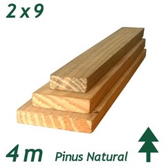 Tábua de Pinus Natural Com Nó 2 x 9 x 400 cm - comprar online