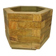 Vaso Hexagonal de madeira tratada 25 x 46 cm - comprar online