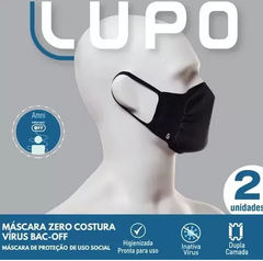 Kit 4 Máscaras Zero Costura Antibacteriana Lupo Cor Preta - Shop Arlete