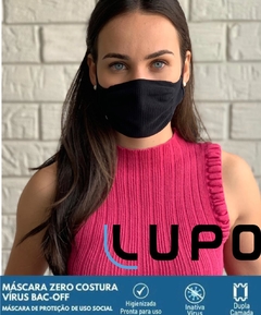 Kit 4 Máscaras Zero Costura Antibacteriana Lupo Cor Preta - comprar online