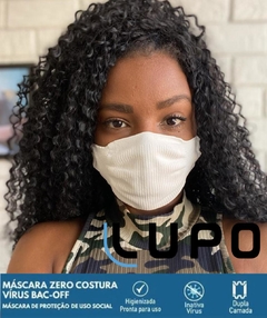 Kit 4 Máscaras Zero Costura Antibacteriana Lupo Cor Branca - comprar online