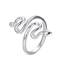 ANILLO AJUSTABLE DE PLATA SNAKE regalo para mujer, adolescente y niña, hecho en Italia