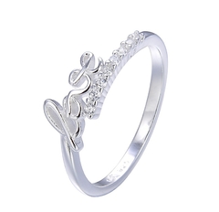 ANILLO AJUSTABLE DE PLATA CON PALABRA LOVE regalo para mujer, adolescente y niña, hecho en Italia