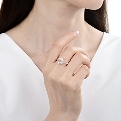 ANILLO AJUSTABLE DE PLATA CON 2 CORAZONES 1 LISO EL OTRO ZC regalo para mujer, adolescente y niña, hecho en Italia - comprar online