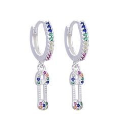 AROS DE PLATA 925 Y CIRCONES RAINBOW ZIP 1000