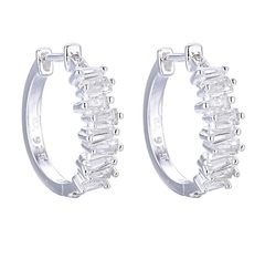 AROS DE PLATA 925 Y CIRCONES JAZMIN BAGUETTE 1000