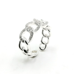 ANILLO AJUSTABLE DE PLATA CON ZC ADOQUIN 1010 regalo para mujer, adolescente y niña, hecho en Italia - comprar online