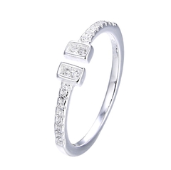 ANILLO AJUSTABLE DE PLATA DOBLE T MINI CON ZC T 1020 regalo para mujer, adolescente y niña, hecho en Italia