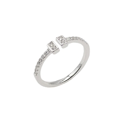 ANILLO AJUSTABLE DE PLATA DOBLE T MINI CON ZC T 1020 regalo para mujer, adolescente y niña, hecho en Italia - comprar online