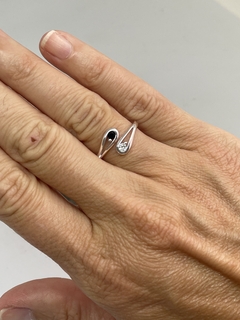 ANILLO AJUSTABLE DE PLATA YING YAN EN ZC regalo para mujer, adolescente y niña, hecho en Italia - Divinas Tentaciones Joyas