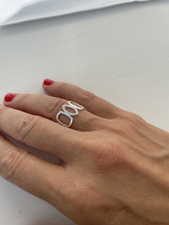 Imagen de ANILLO AJUSTABLE DE PLATA CON ZC ADOQUIN 1000 regalo para mujer, adolescente y niña, hecho en Italia