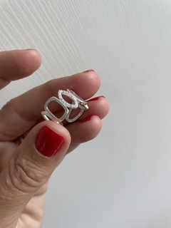 ANILLO AJUSTABLE DE PLATA CON ZC ADOQUIN 1000 regalo para mujer, adolescente y niña, hecho en Italia - Divinas Tentaciones Joyas