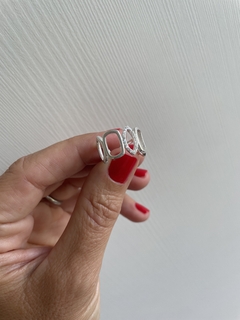 ANILLO AJUSTABLE DE PLATA CON ZC ADOQUIN 1000 regalo para mujer, adolescente y niña, hecho en Italia