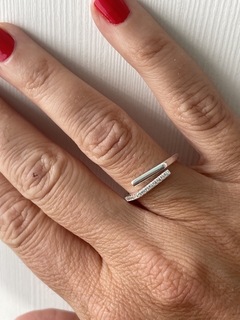 ANILLO AJUSTABLE DE PLATA CON LINEA DE ZC BIANCA 1000 regalo para mujer, adolescente y niña, hecho en Italia - comprar online