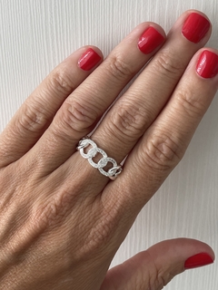 Imagen de ANILLO AJUSTABLE DE PLATA CON ZC ADOQUIN 1010 regalo para mujer, adolescente y niña, hecho en Italia