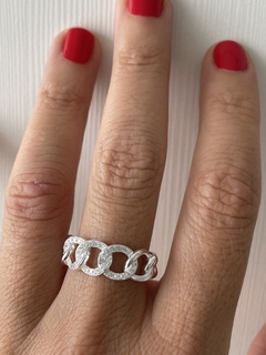 ANILLO AJUSTABLE DE PLATA CON ZC ADOQUIN 1010 regalo para mujer, adolescente y niña, hecho en Italia - Divinas Tentaciones Joyas