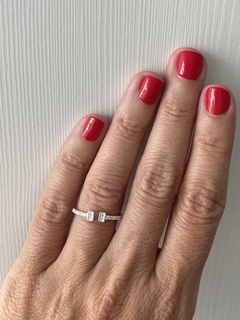 ANILLO AJUSTABLE DE PLATA DOBLE T MINI CON ZC T 1020 regalo para mujer, adolescente y niña, hecho en Italia en internet