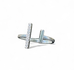 ANILLO AJUSTABLE DE PLATA DOBLE T 1010 regalo para mujer, adolescente y niña, hecho en Italia