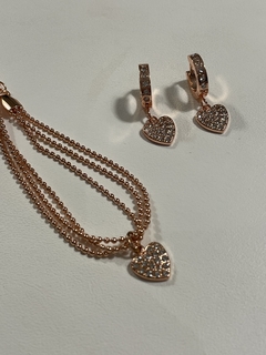 AROS ARGOLLA ACERO ROSE THOR 955 corazón - Divinas Tentaciones Joyas