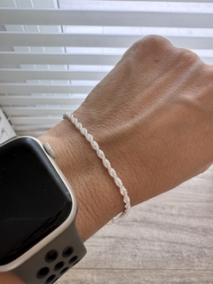 Imagen de PULSERA DE ACERO BLANCO TORZADA TUBELIA 1000