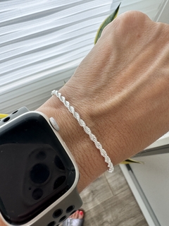 PULSERA DE ACERO BLANCO TORZADA TUBELIA 1000 - tienda online