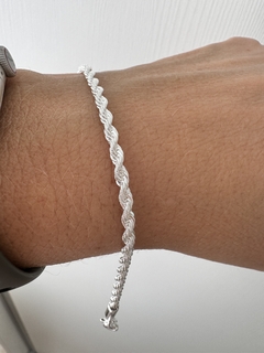 PULSERA DE ACERO BLANCO TORZADA TUBELIA 1000 - Divinas Tentaciones Joyas