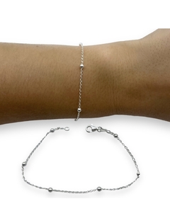 PULSERA DE PLATA 925 CADENA CON BOLITAS AISLADAS EFIMER 2020