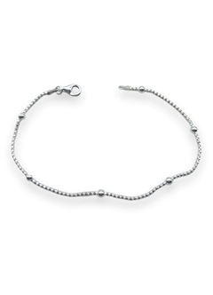 PULSERA PLATA 925 CADENA FACETADA CON BOLITAS DE A 1 EFIMER 930 - comprar online