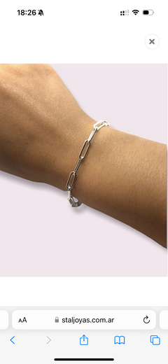 PULSERA DE ACERO BLANCO CON ESLABONES MICAELA 1010 - comprar online