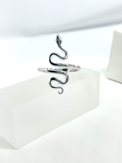 ANILLO AJUSTABLE DE PLATA SNAKE regalo para mujer, adolescente y niña, hecho en Italia - comprar online