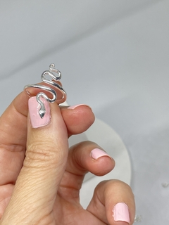 ANILLO AJUSTABLE DE PLATA SNAKE regalo para mujer, adolescente y niña, hecho en Italia en internet