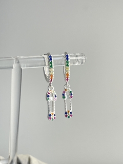 AROS DE PLATA 925 Y CIRCONES RAINBOW ZIP 1000 en internet