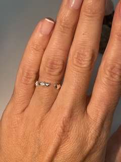 ANILLO AJUSTABLE DE PLATA CON MINI CORAZONES Y CIRCONES LOVE 1040 regalo para mujer, adolescente y niña, hecho en Italia