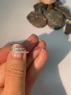 ANILLO AJUSTABLE DE PLATA CON PALABRA LOVE regalo para mujer, adolescente y niña, hecho en Italia - Divinas Tentaciones Joyas